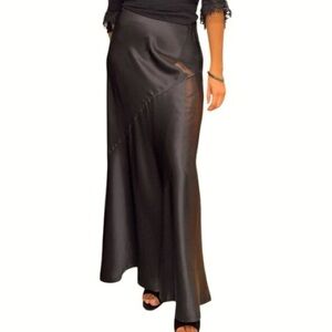 Go by Go Silk Java Maxi Silk Skirt Size S/M Chocolate feminine Bohemian Party